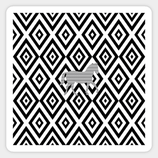 Horse - abstract geometric pattern - gray. Sticker